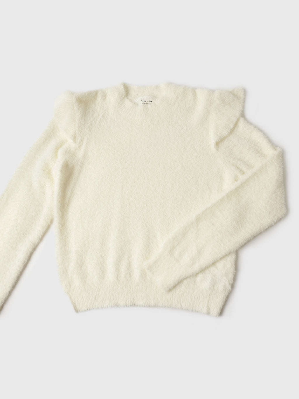 Sadie + Sage Girls' Abigail Ruffle Trim Sweater - Saint Bernard