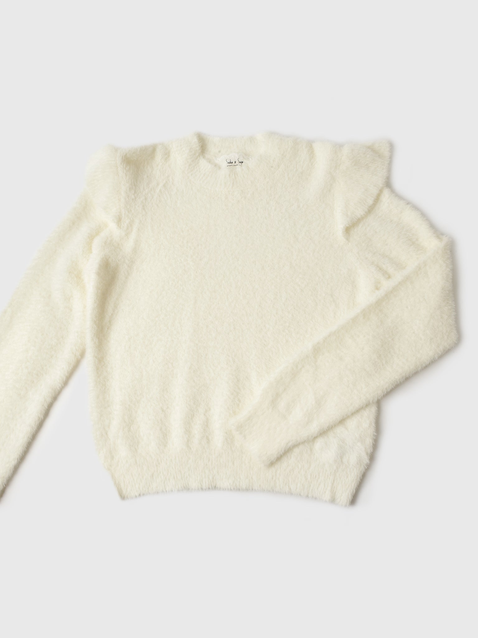 Sadie + Sage Girls' Abigail Ruffle Trim Sweater - Saint Bernard