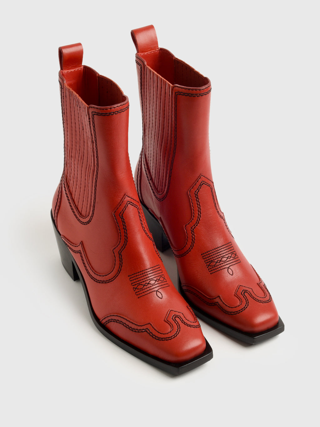 Loeffler Randall Women's Agnes Leather Western Boot - Saint Bernard