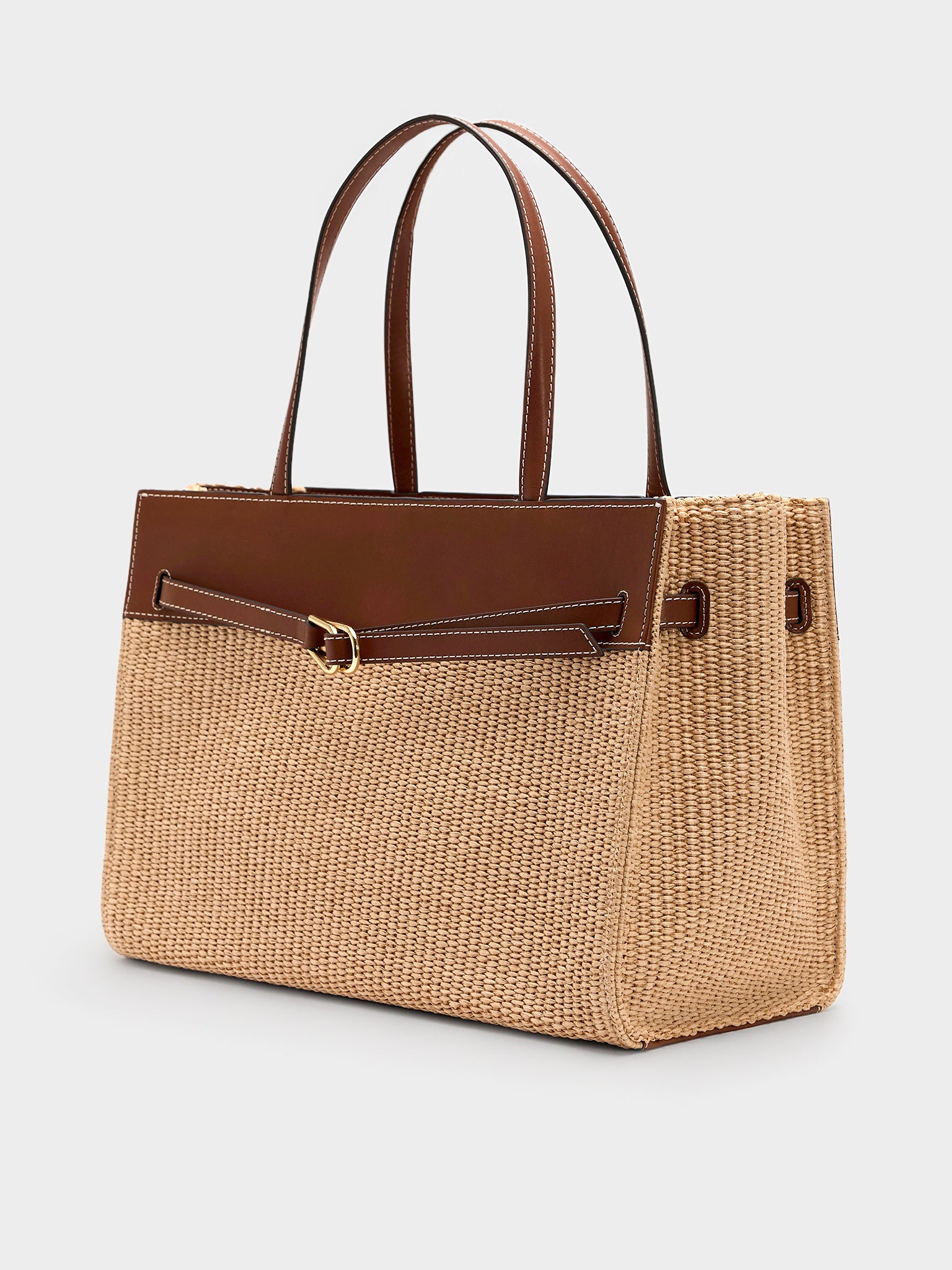 Loeffler Randall Aidan Straw Work Tote - Saint Bernard