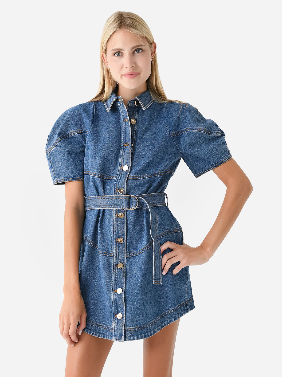 acler denim dress Women's Hawkin Mini Shirtdress this mini dress is Tailored wool shirt in Cute Kids Clothing Material:Techno Crepe