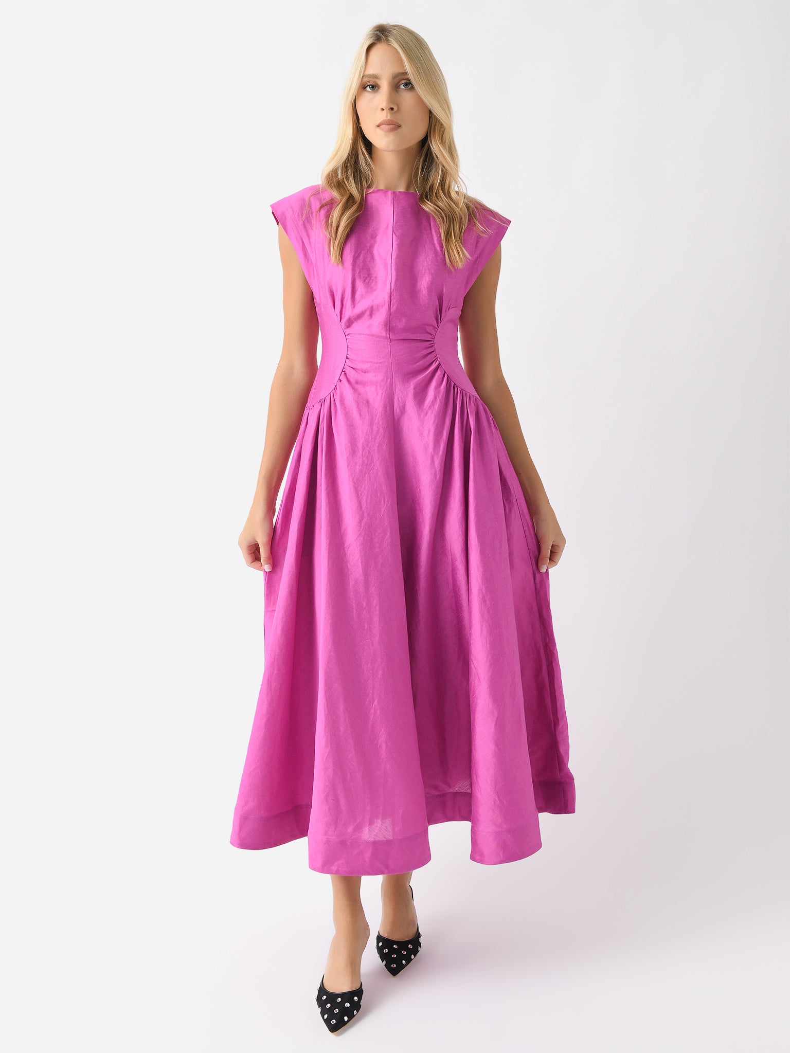 acler midi dress Women's Emery Linen Coat Hanger Lustre Allure Lace Mini Saree  Length:46 and a right side