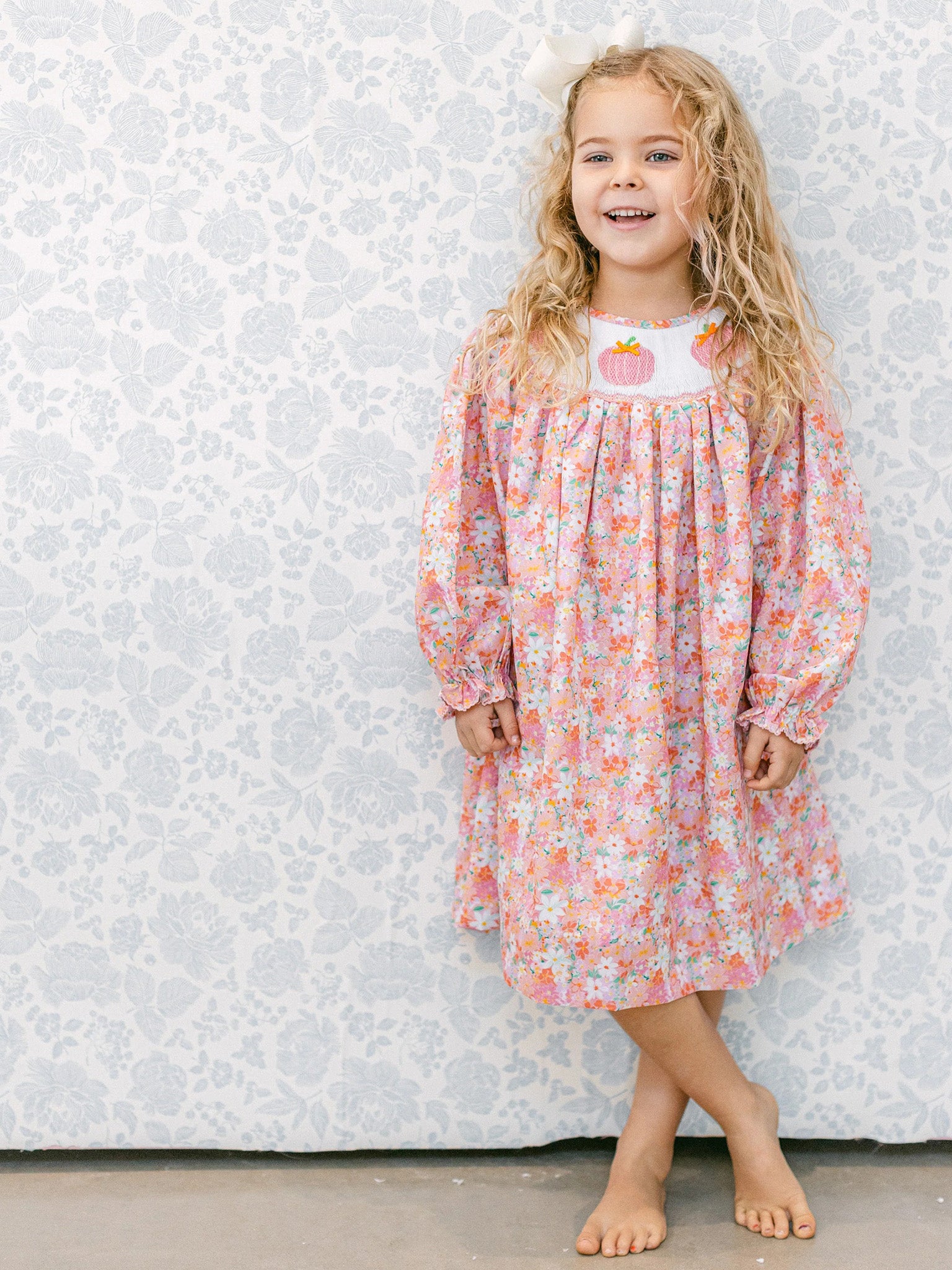 Poppy Kids Co Girls' Allie Pumpkin Dress - Saint Bernard