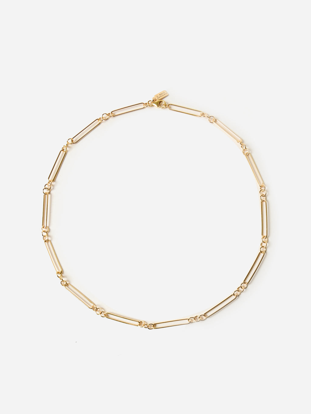 S. Bell Alternating Oblong Round Chain Necklace - Saint Bernard