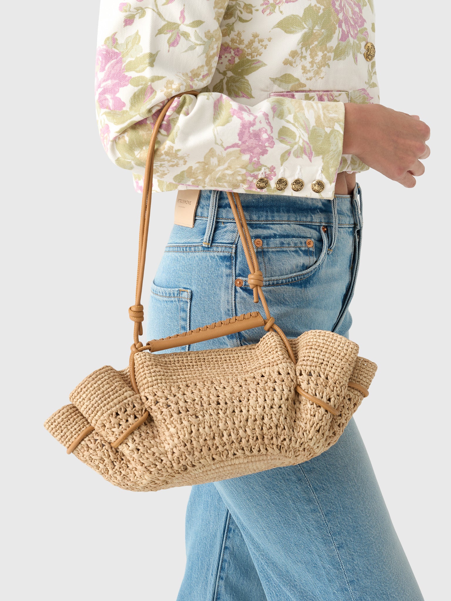 Hereu Arta Mini Crochet Raffia Bag - Saint Bernard