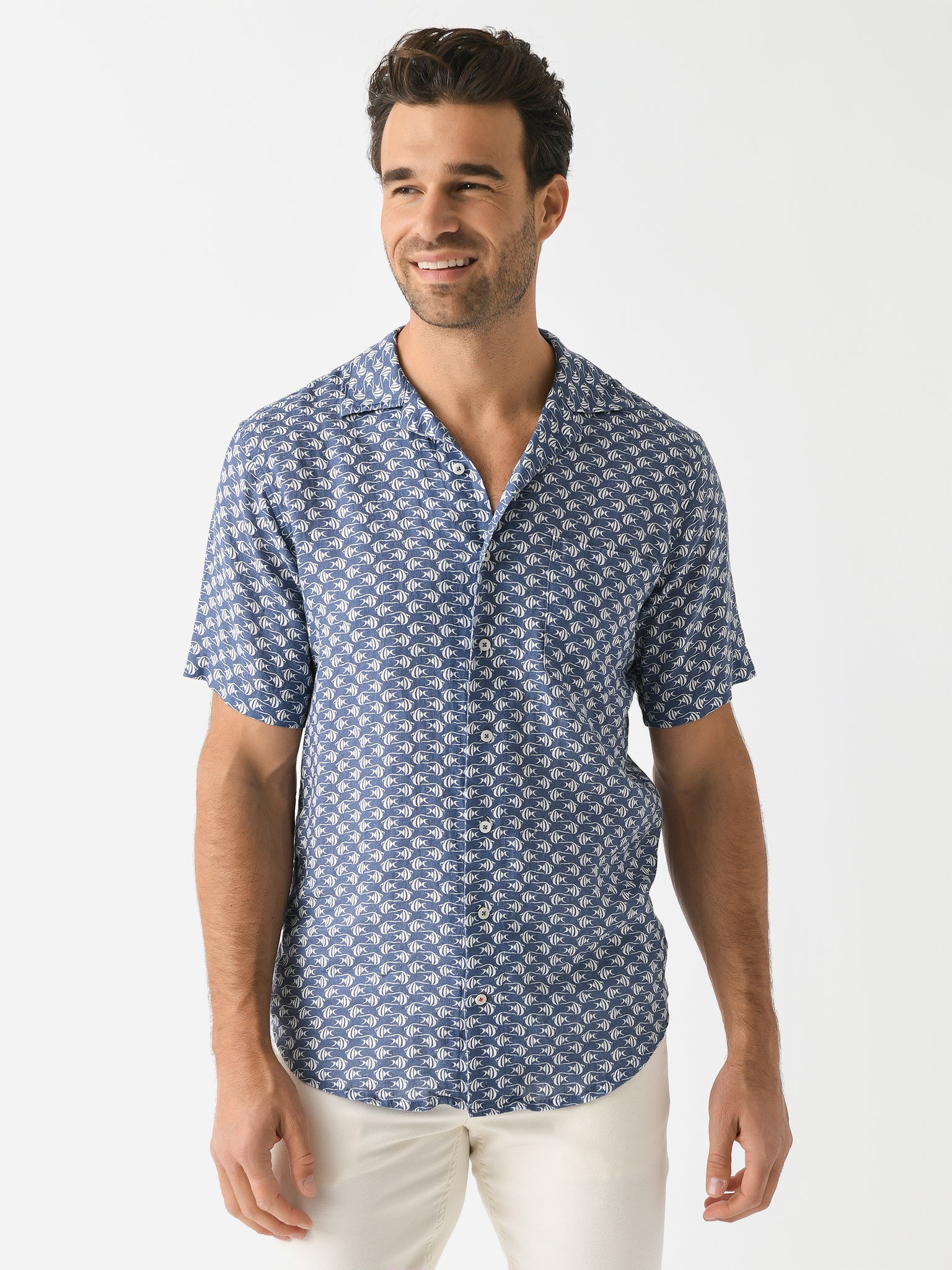 Love Brand + Co Men's Arawak Linen Shirt - Saint Bernard