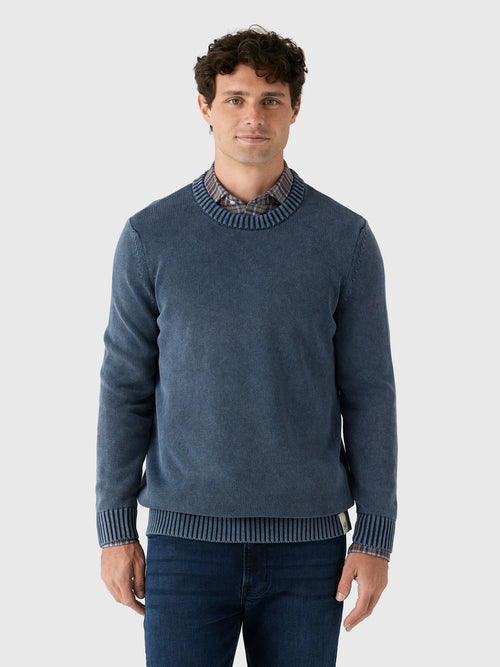 Rye51 Men's The Arthur Acid Wash Crewneck Sweater - Saint Bernard