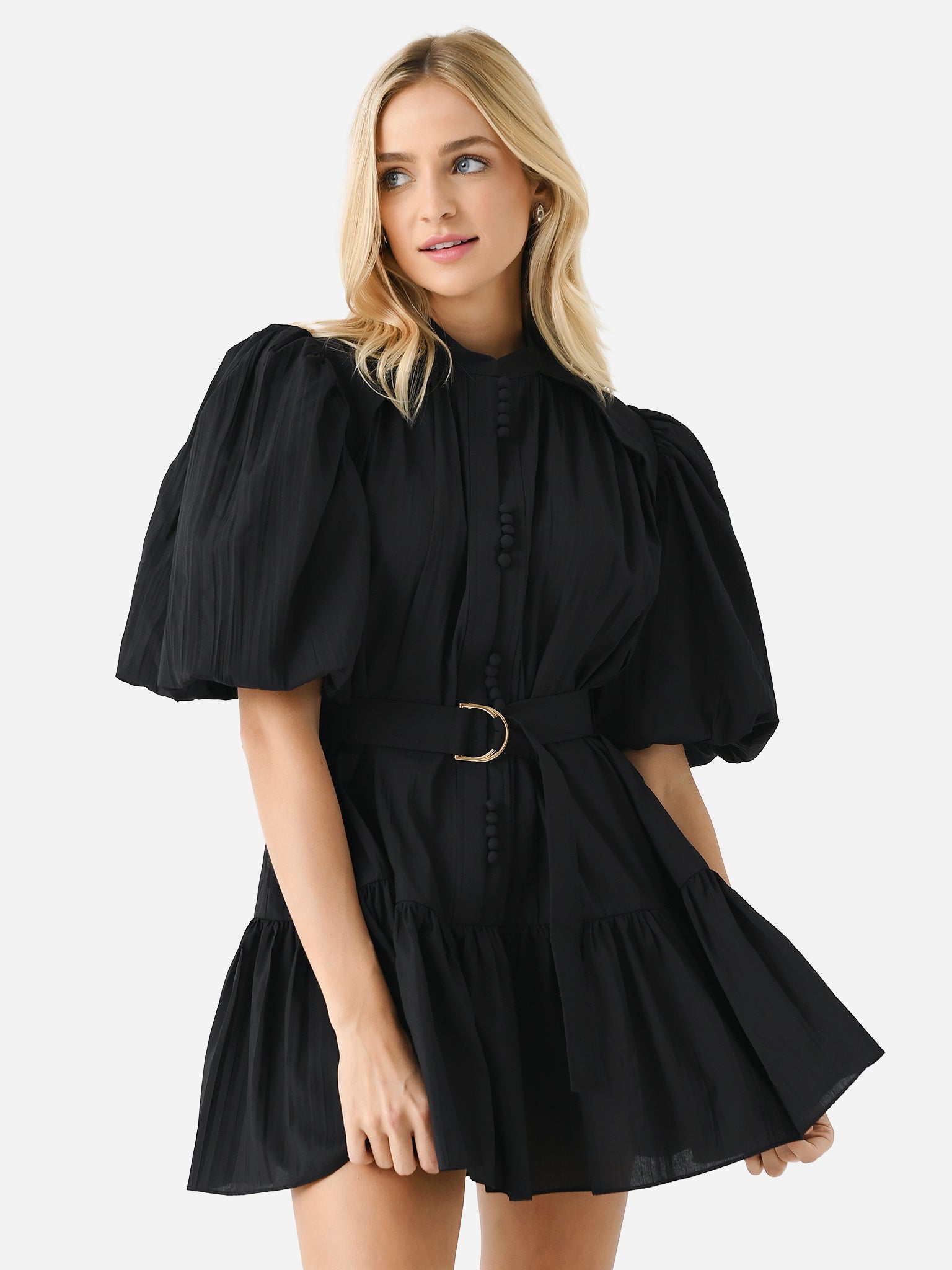 acler black dress Women's Cardine Mini 30CM2025UNDER50 lined bodice Black Summer Dresses | Color:Black1