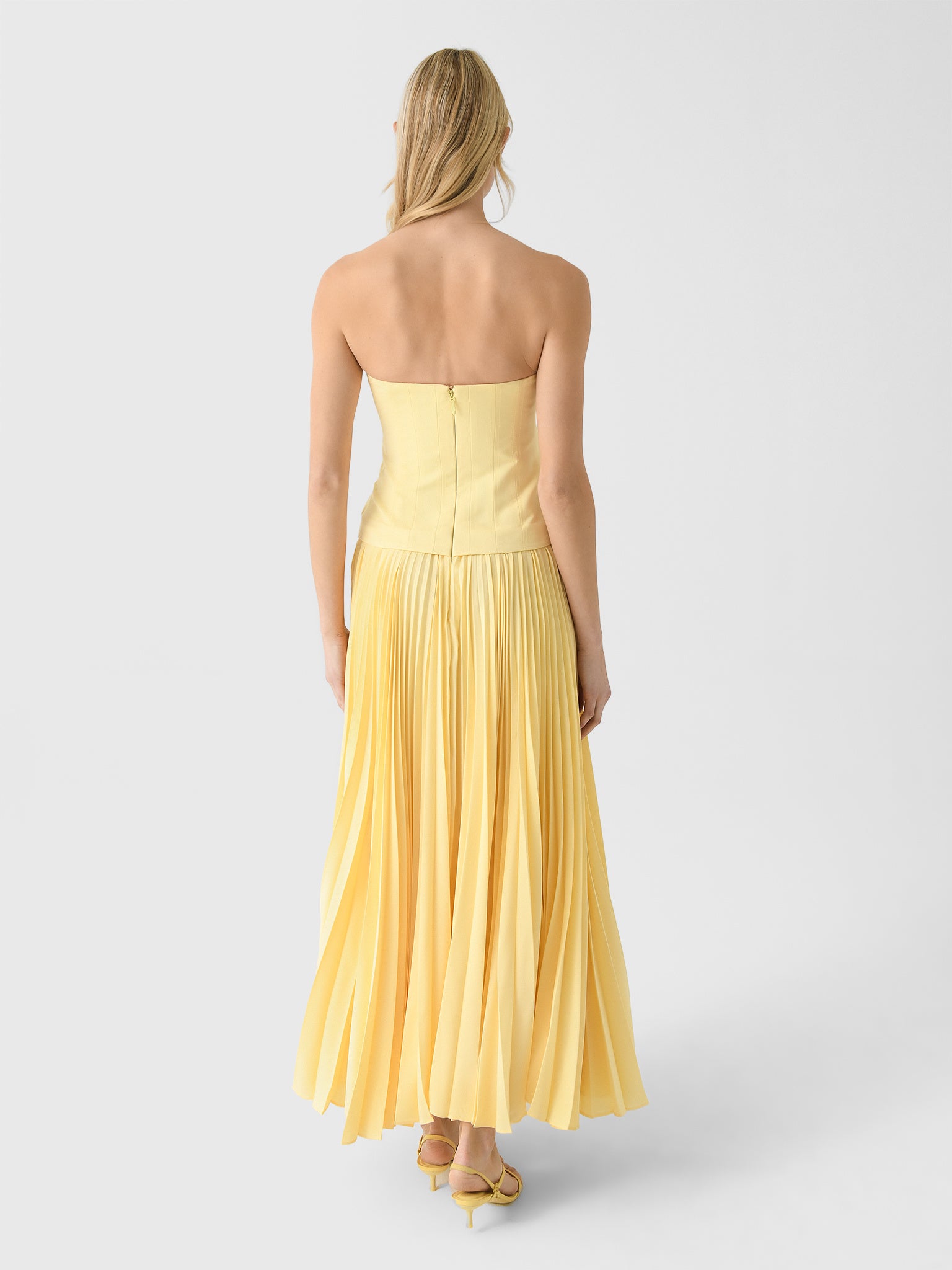 Dress Bcbg Yellow Pleated Skirt Acler Women's Newbewick Maxi