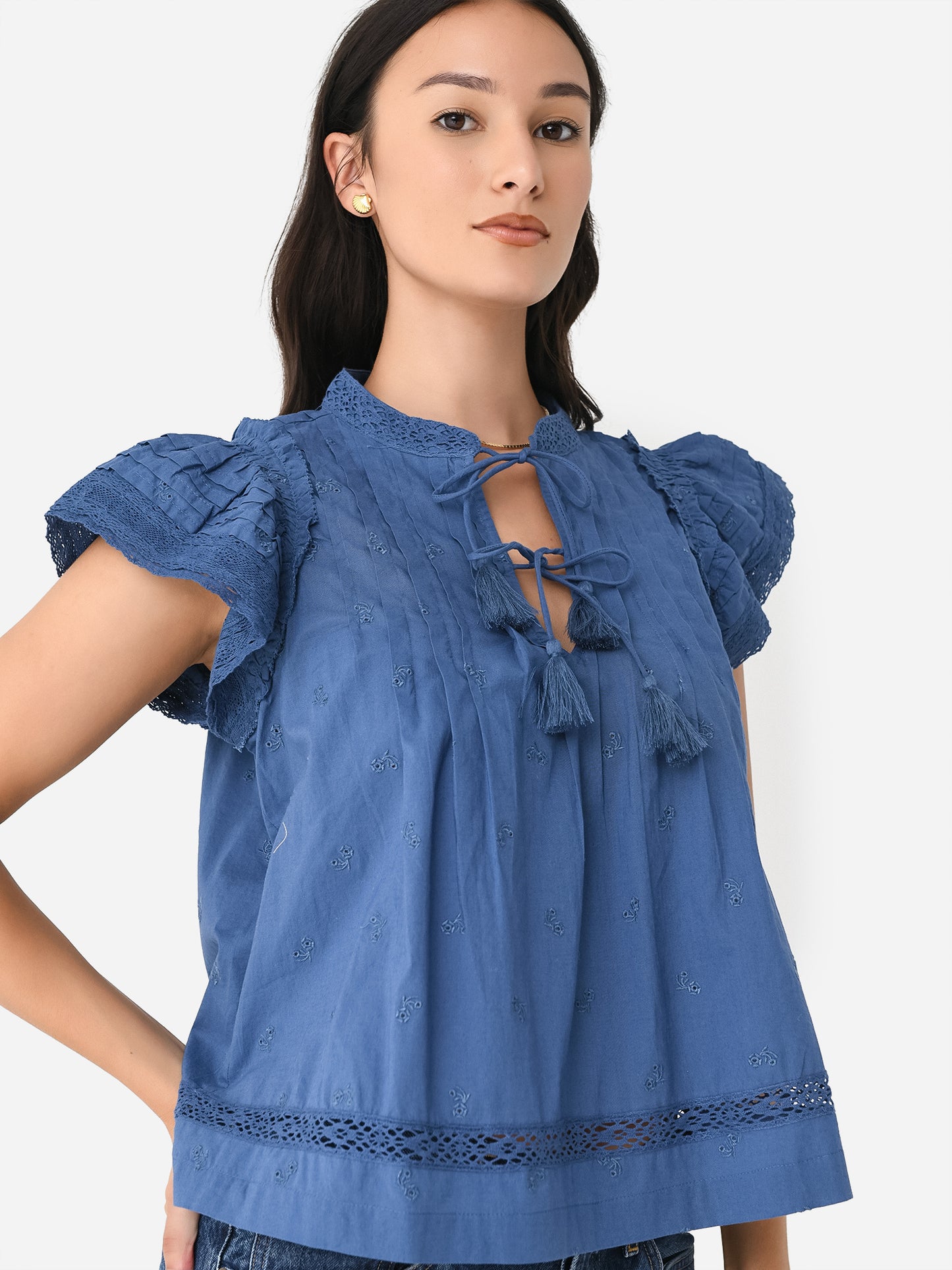 SEA Women's Loren Flutter Sleeve Top - Saint Bernard