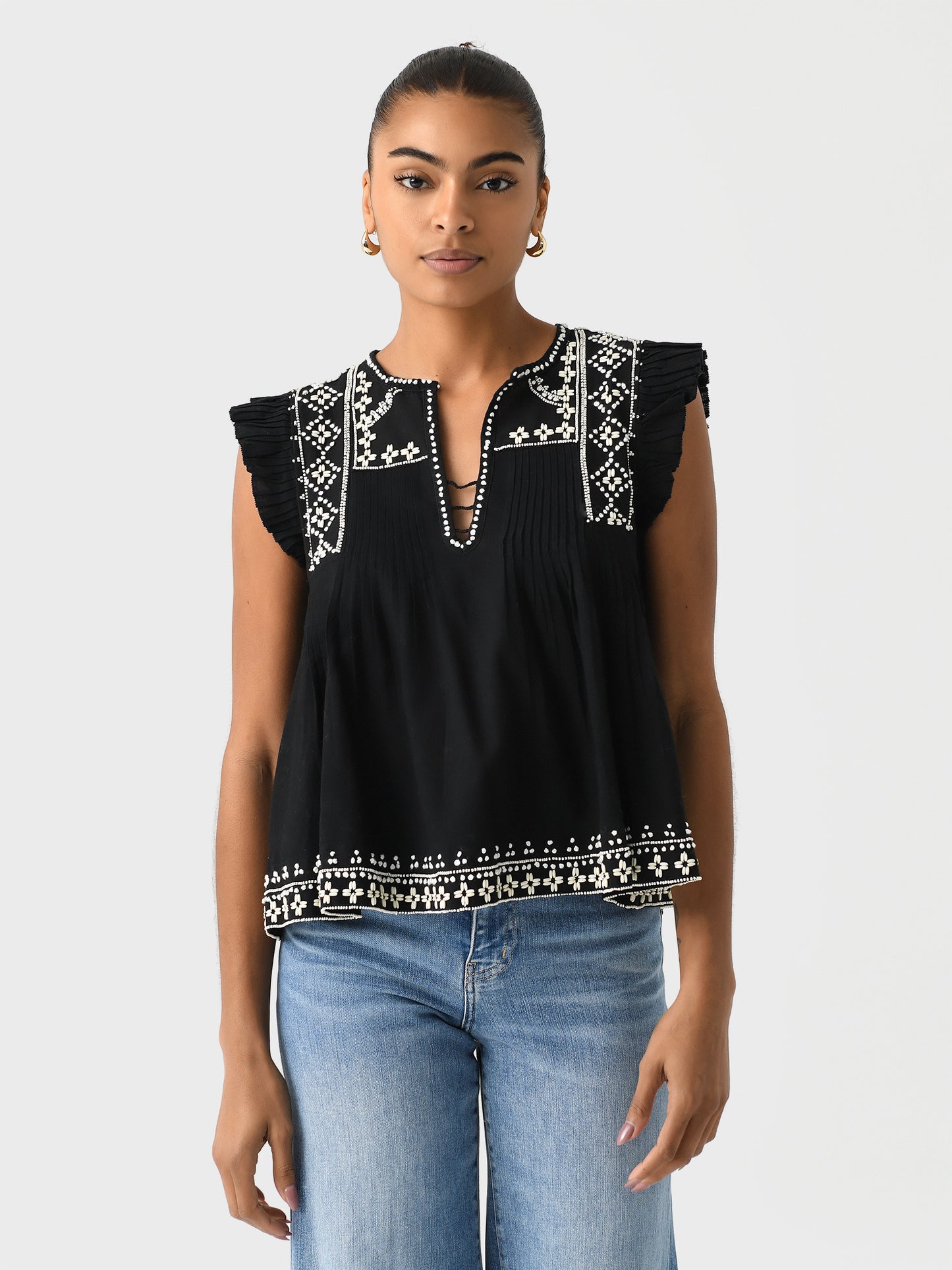 SEA Women's Mille Flutter Sleeve Top - Saint Bernard