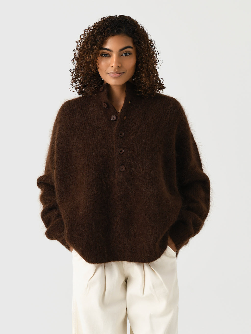 Mr. Mittens Women's Sophia Buttoned Sweater - Saint Bernard