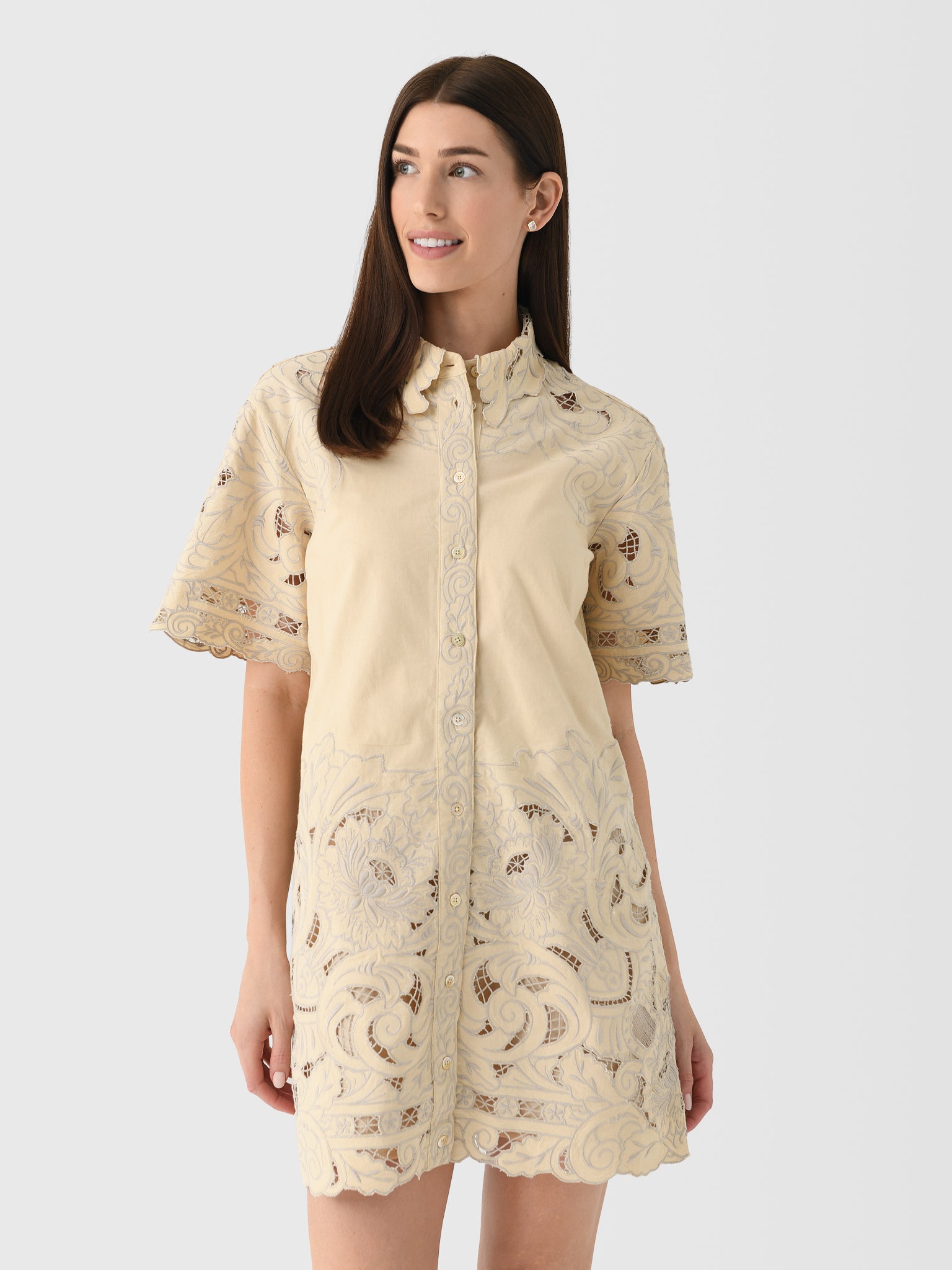 SEA Women's Ceci Short Sleeve Shirt Dress - Saint Bernard