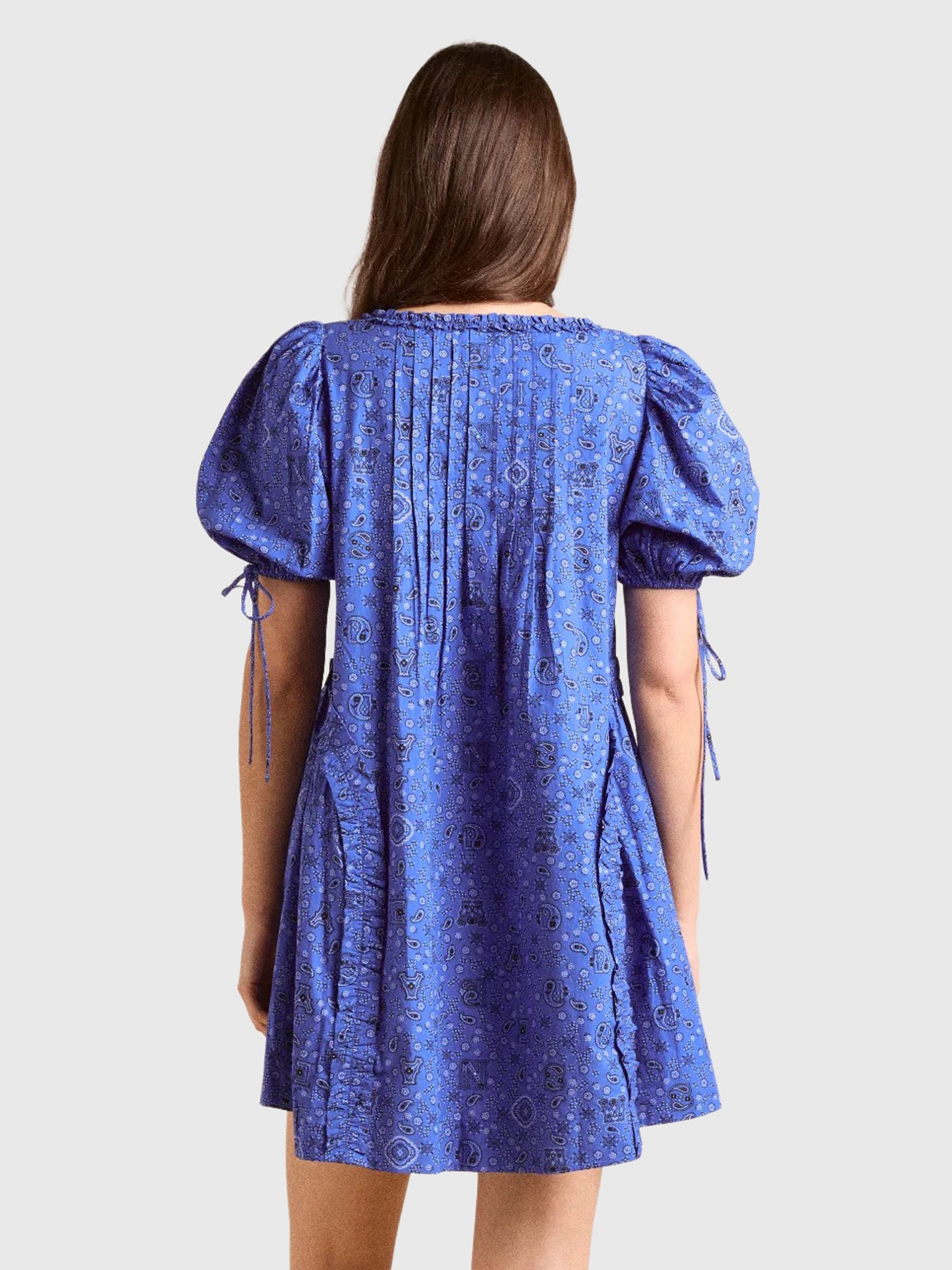 damson madder meri mini dress Damson Madder Cotton Meri Puff-Sleeve Mini Dress at MarketFair Shoppes in Princeton, NJ