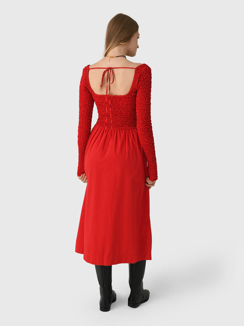 Damson Madder Women's Malinda Long Sleeve Smocked Midi Dress