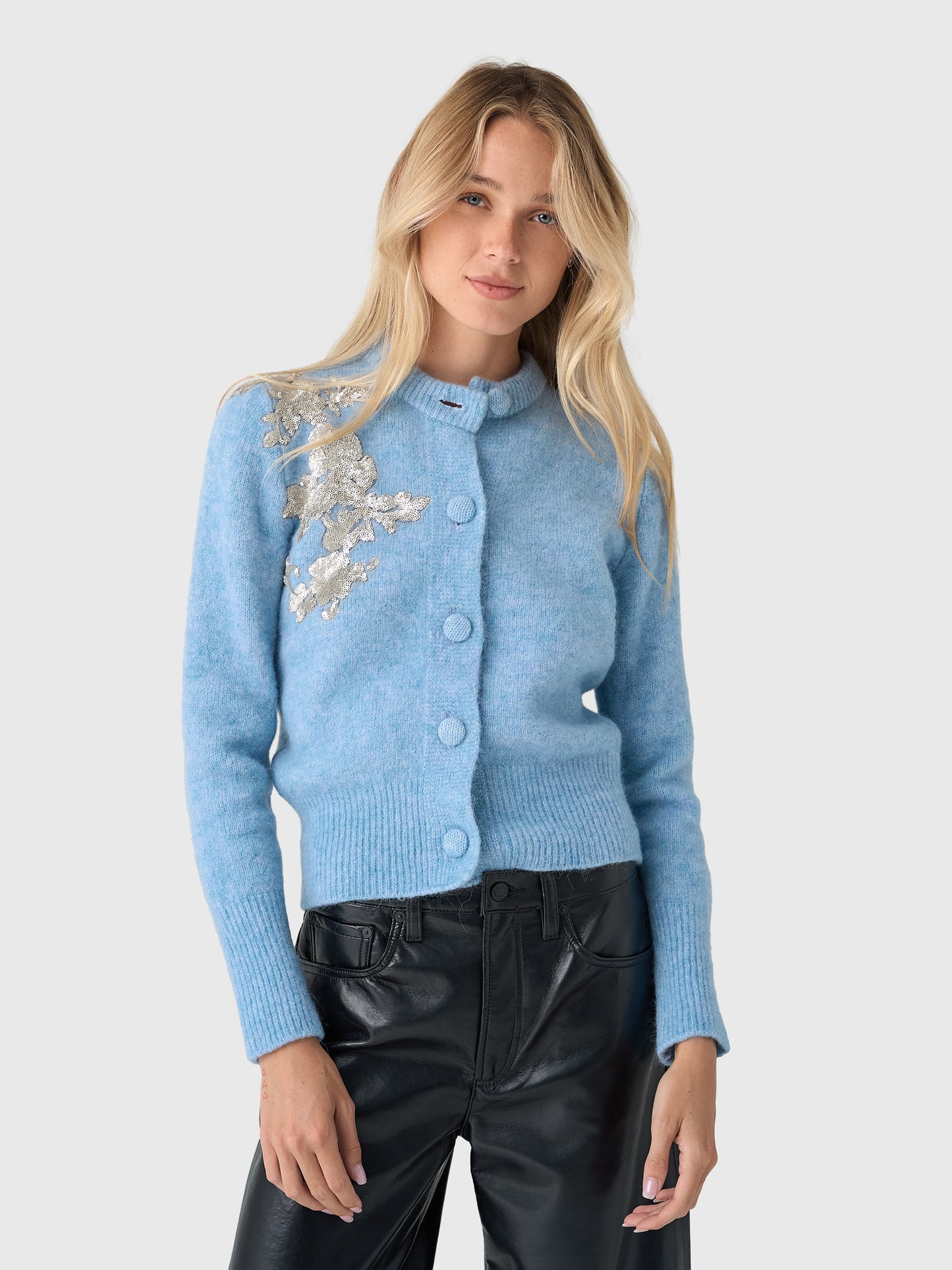 Marques Almeida Women's Embellished Alpaca Knit Cardigan - Saint Bernard