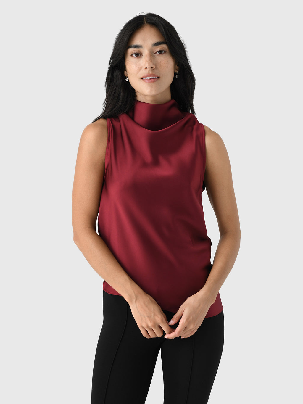 Marques Almeida Women's Satin Cowl Neck Sleeveless Top - Saint Bernard
