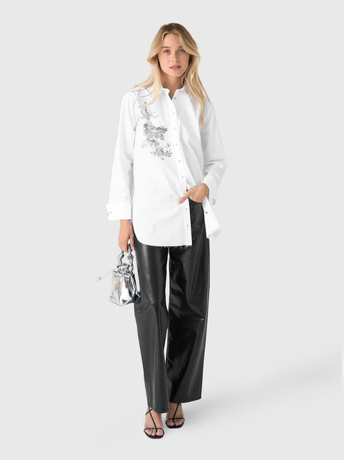 Marques Almeida Women's Embroidered Oxford Loose Fit Shirt