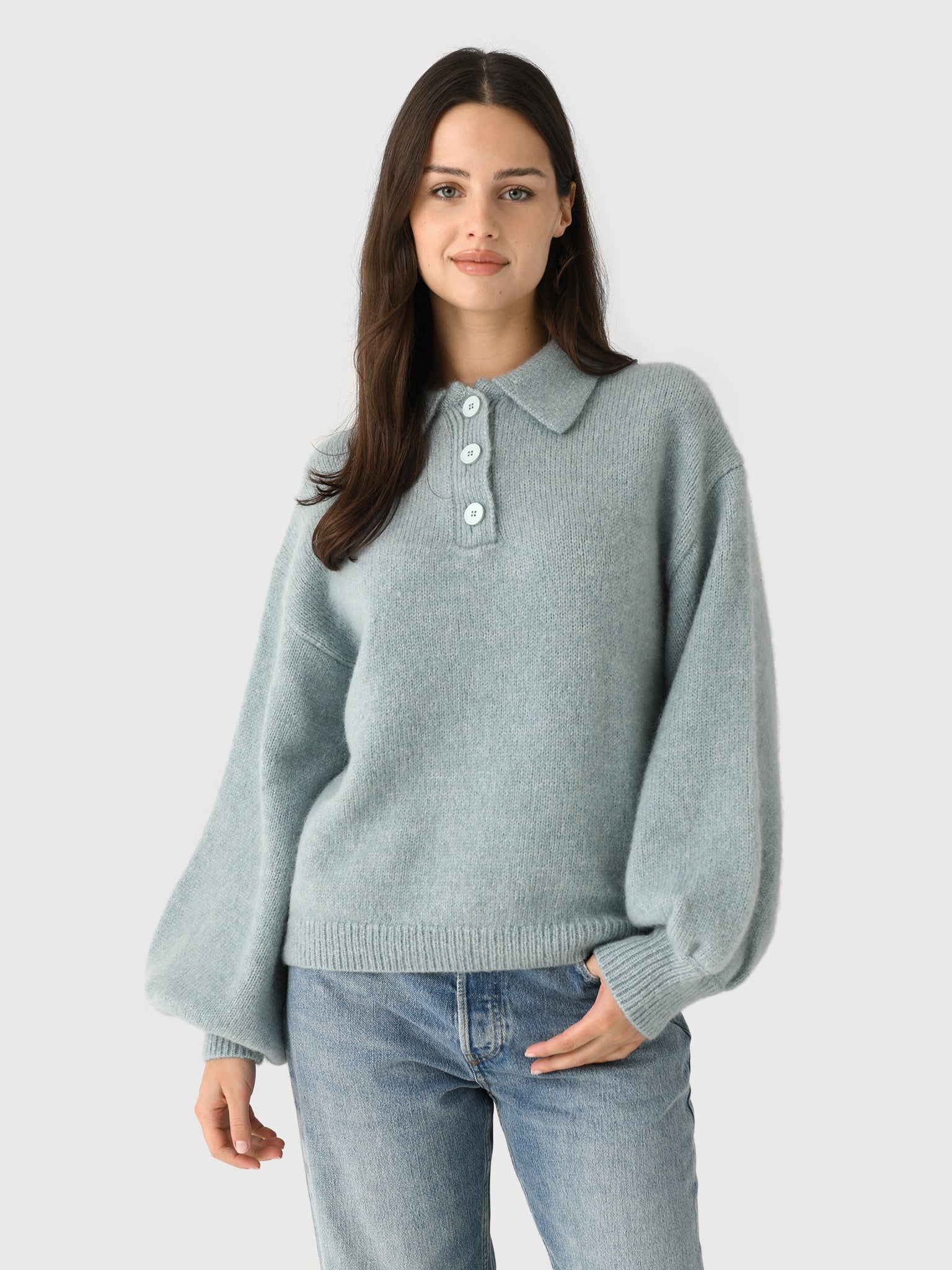 Mr. Mittens Women's Giselle Balloon Polo Sweater - Saint Bernard