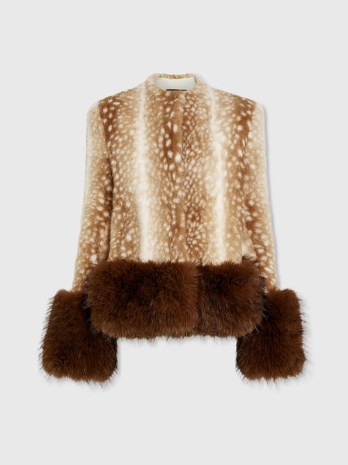 Awake Mode Women's Faux Fur Cropped Jacket - Saint Bernard