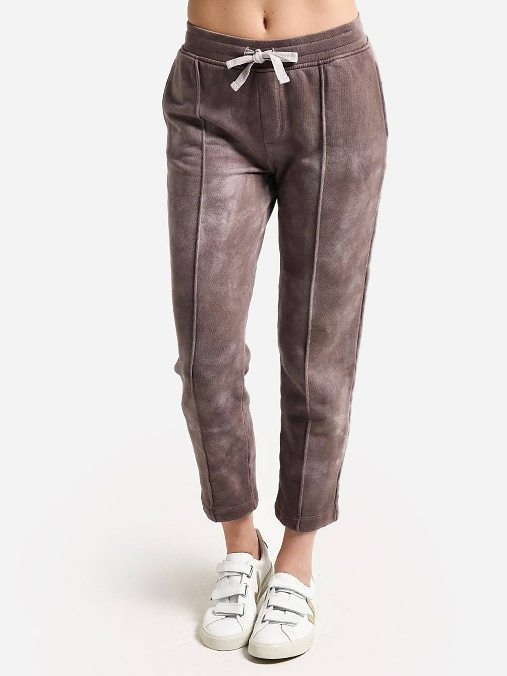 ATM Women's Tie Dye French Terry Pull-On Cropped Pant - Saint Bernard
