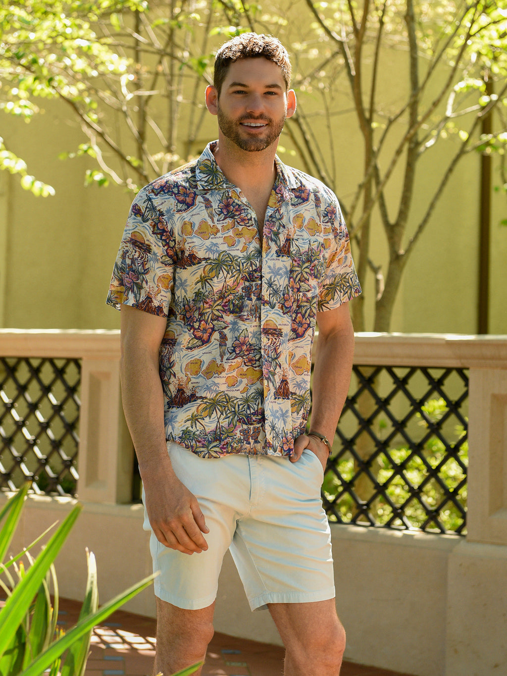 Hartford Men's Palm Woven Shirt - Saint Bernard