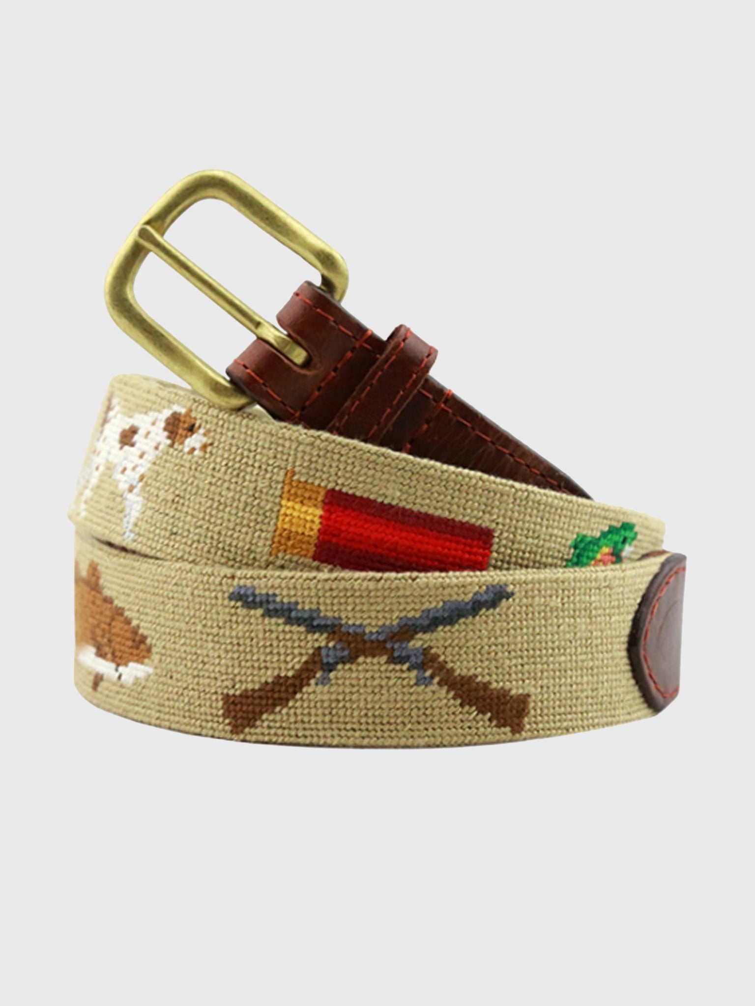 Smathers & Branson Men's Southern Sportsman Needlepoint Belt - Saint Bernard