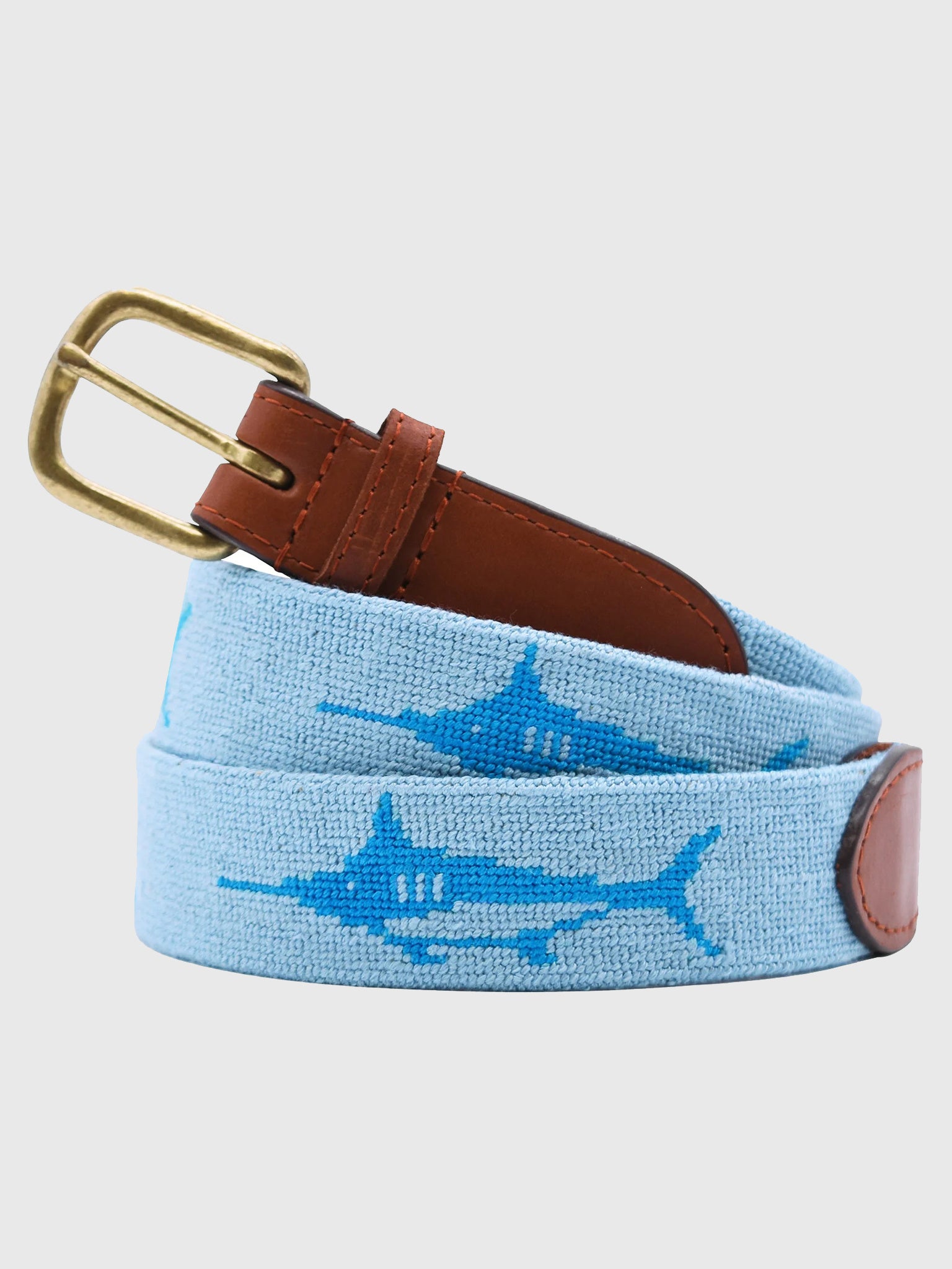 Smathers & Branson Men's Trophy Marlin Needlepoint Belt - Saint Bernard