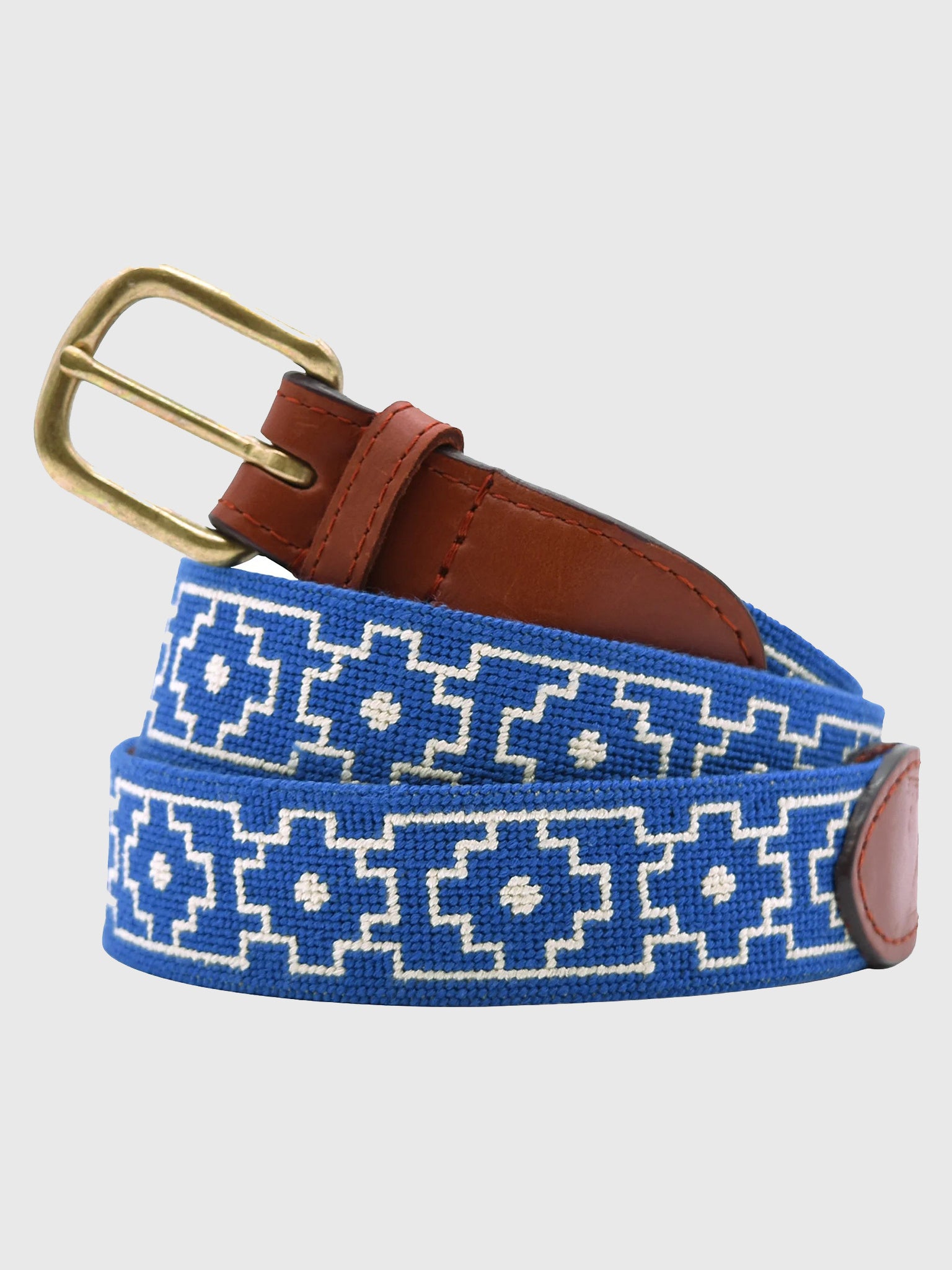 Smathers & Branson Men's Claiborne Needlepoint Belt - Saint Bernard