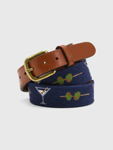 Smathers & Branson Men's Dirty Martini Needlepoint Belt - Saint Bernard