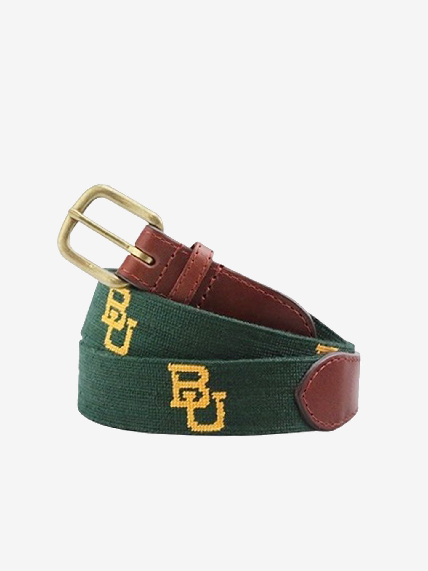 Smathers + Branson Men's Baylor University Needlepoint Belt - Saint Bernard