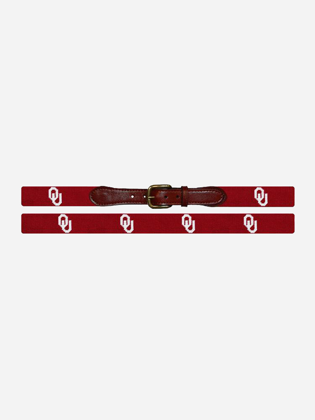 Smathers + Branson Men's University of Oklahoma Needlepoint Belt - Saint Bernard