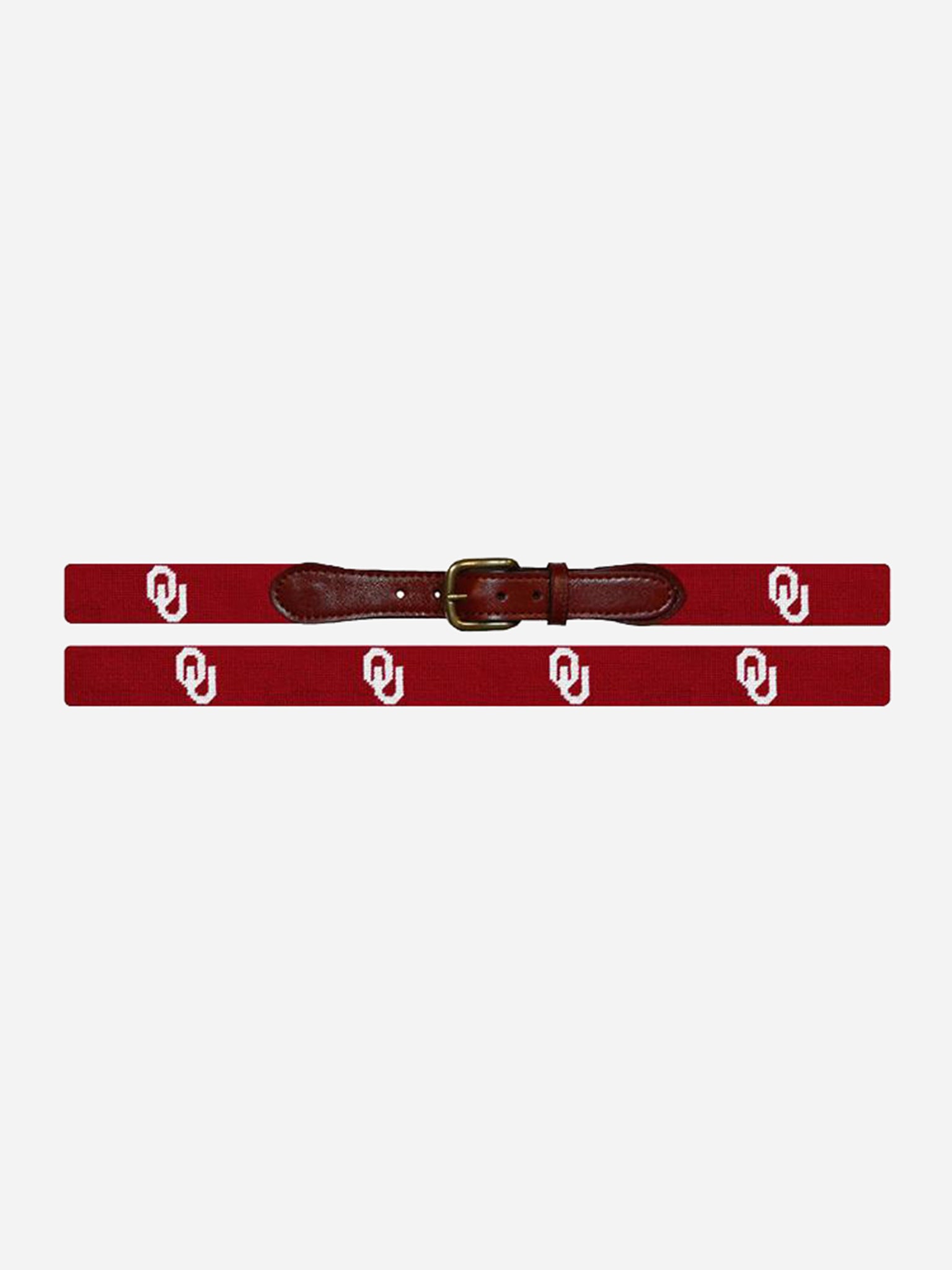 Smathers + Branson Men's University of Oklahoma Needlepoint Belt - Saint Bernard