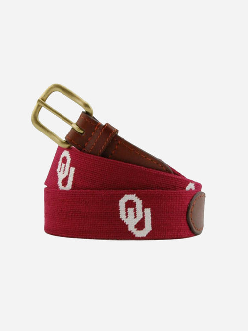 Smathers & Branson Men's University of Oklahoma Needlepoint Belt