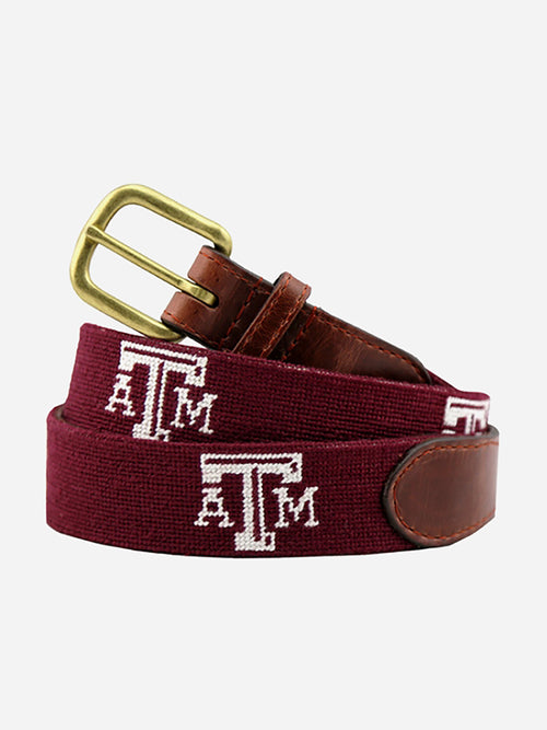 Smathers & Branson Men's Texas A&M University Needlepoint Belt