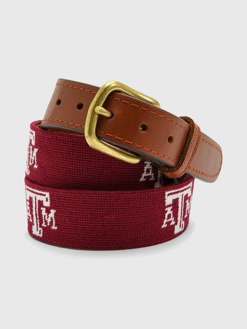Smathers & Branson Men's Texas A&M University Needlepoint Belt