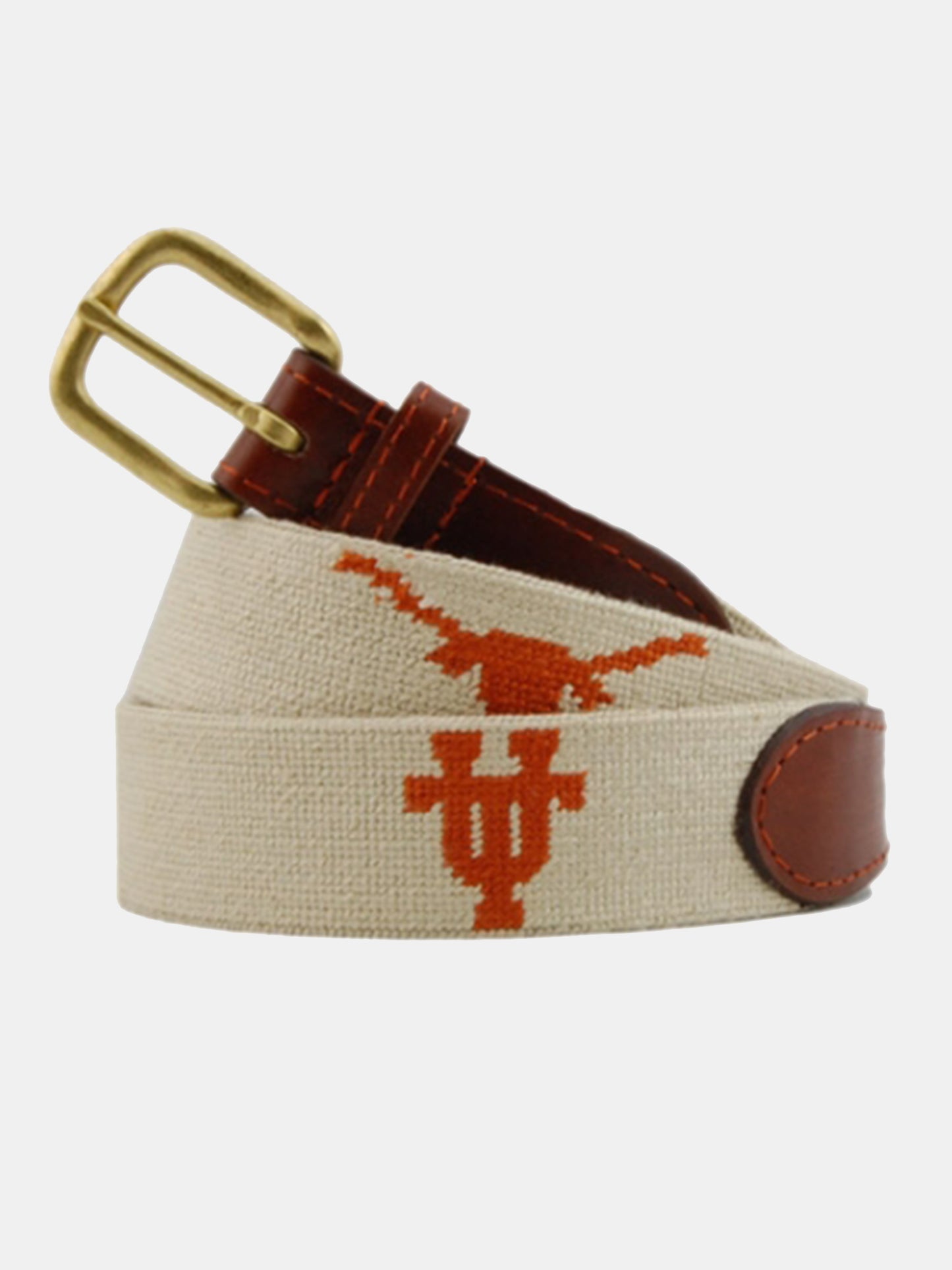 Smathers + Branson Men's University of Texas Needlepoint Belt - Saint Bernard