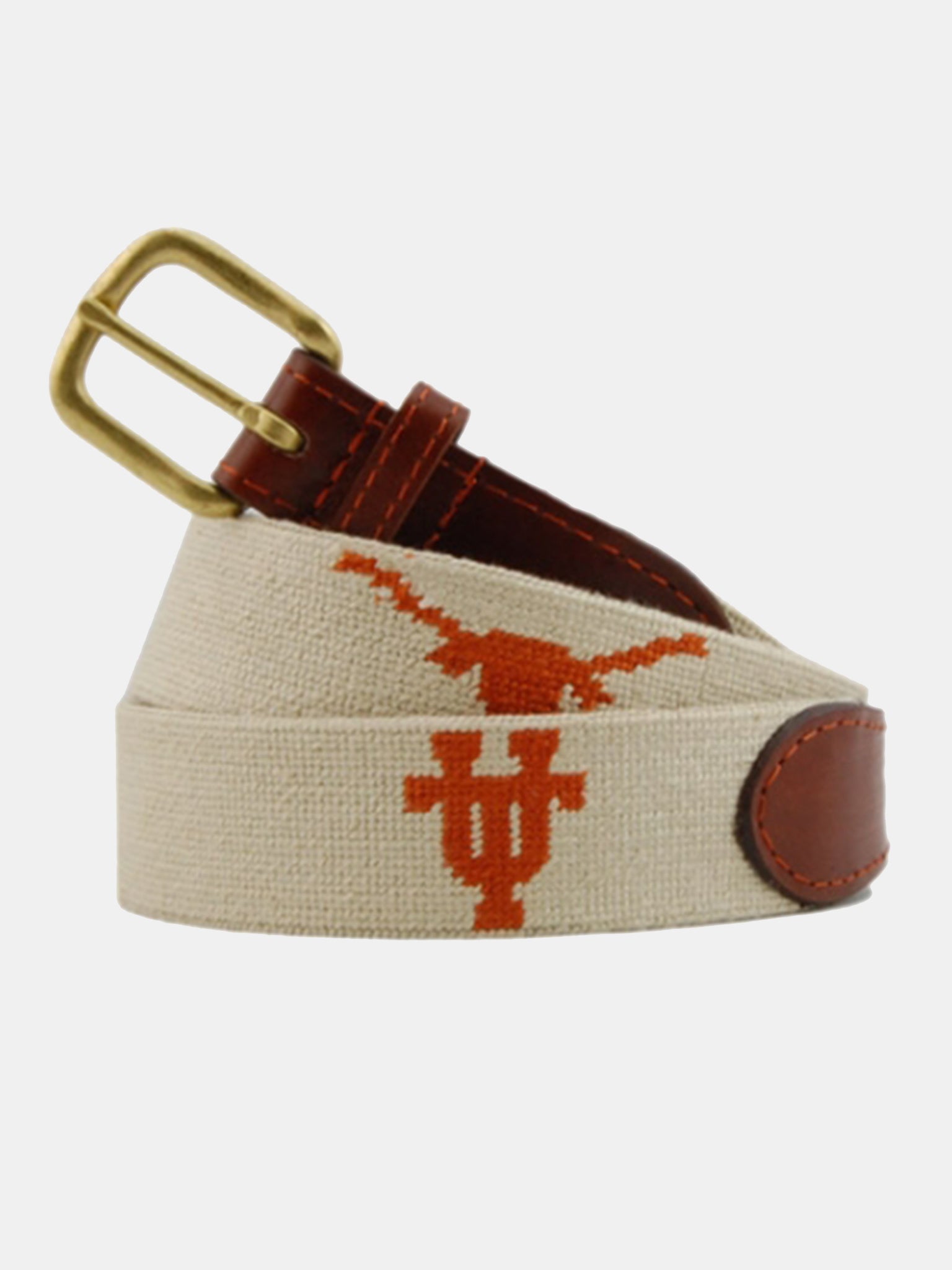 Smathers + Branson Men's University of Texas Needlepoint Belt - Saint Bernard