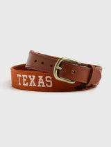 Smathers + Branson Men's University of Texas Life Needlepoint Belt - Saint Bernard