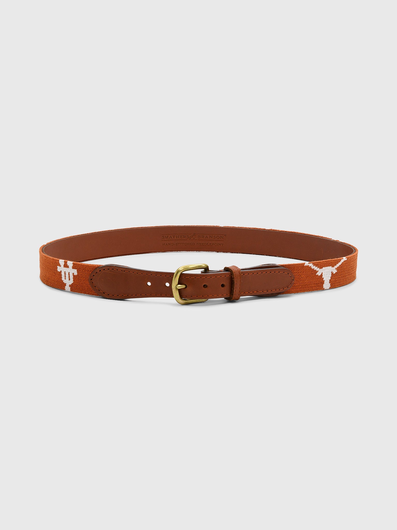 Smathers & Branson Men's University of Texas Needlepoint Belt - Saint Bernard