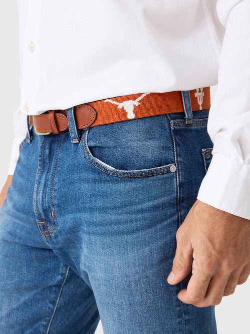 Smathers & Branson Men's University of Texas Needlepoint Belt