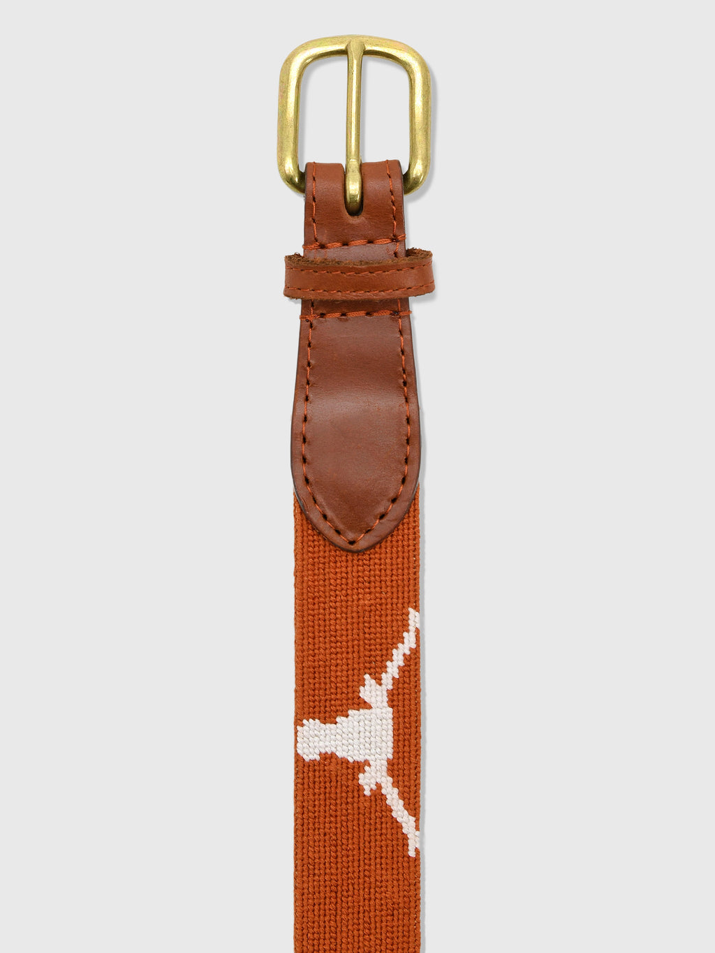Smathers & Branson Men's University of Texas Needlepoint Belt - Saint Bernard