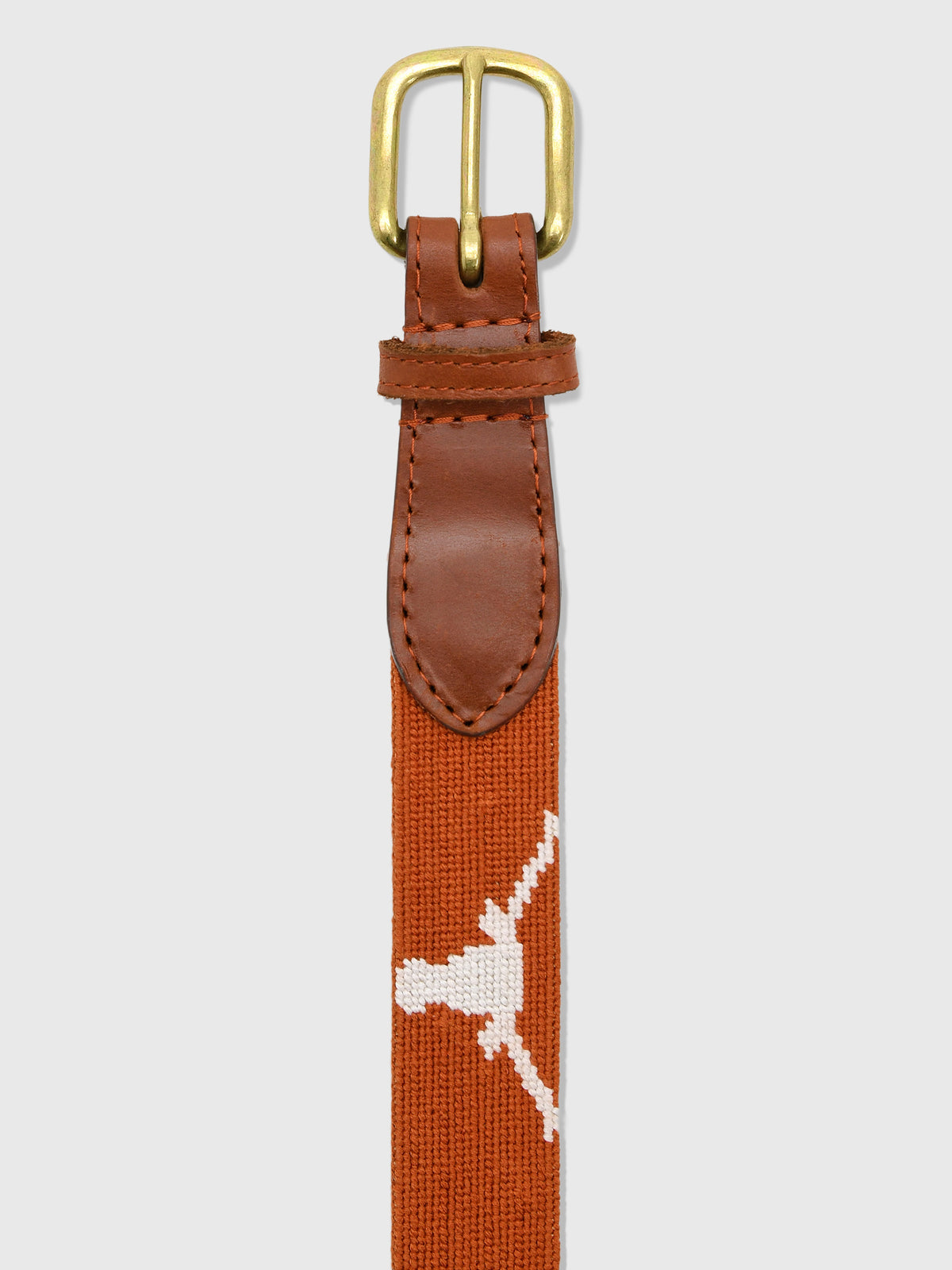 Smathers & Branson Men's University of Texas Needlepoint Belt - Saint Bernard
