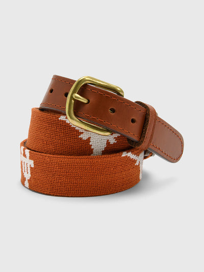 Smathers & Branson Men's University of Texas Needlepoint Belt