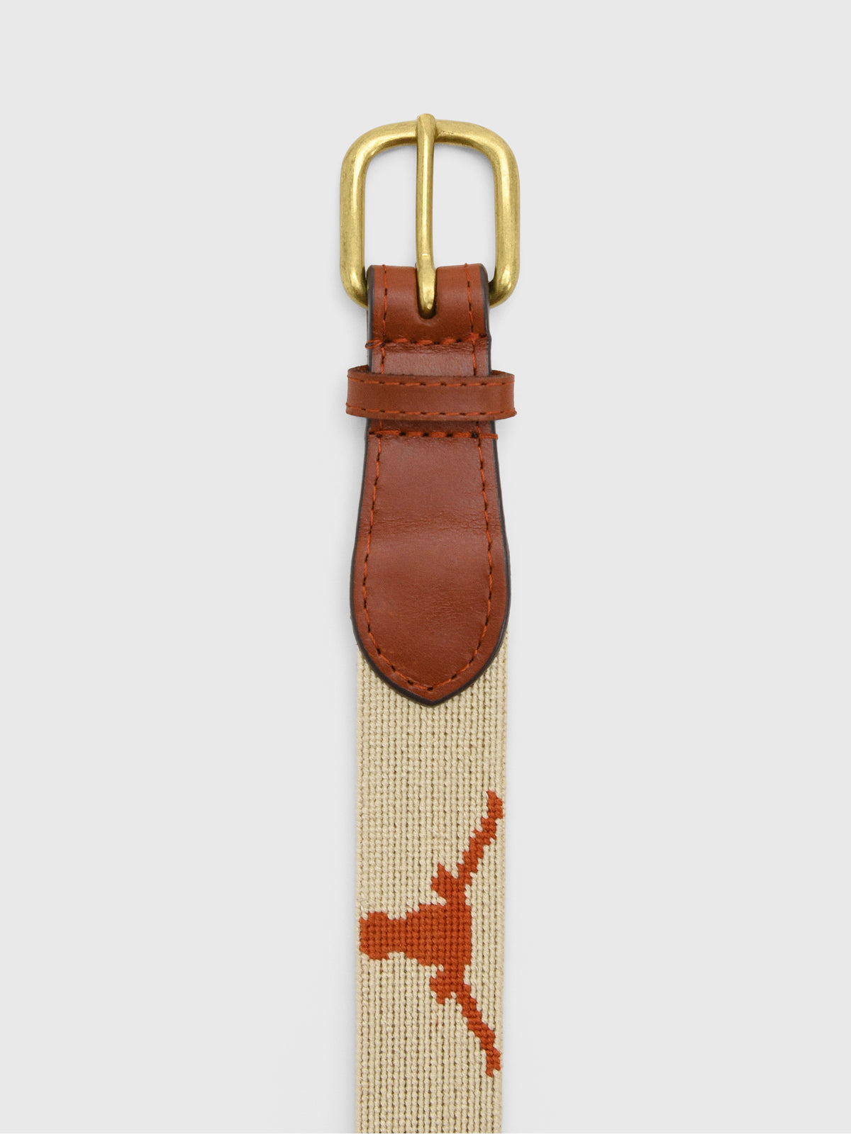 Smathers & Branson Men's University of Texas Needlepoint Belt - Saint Bernard