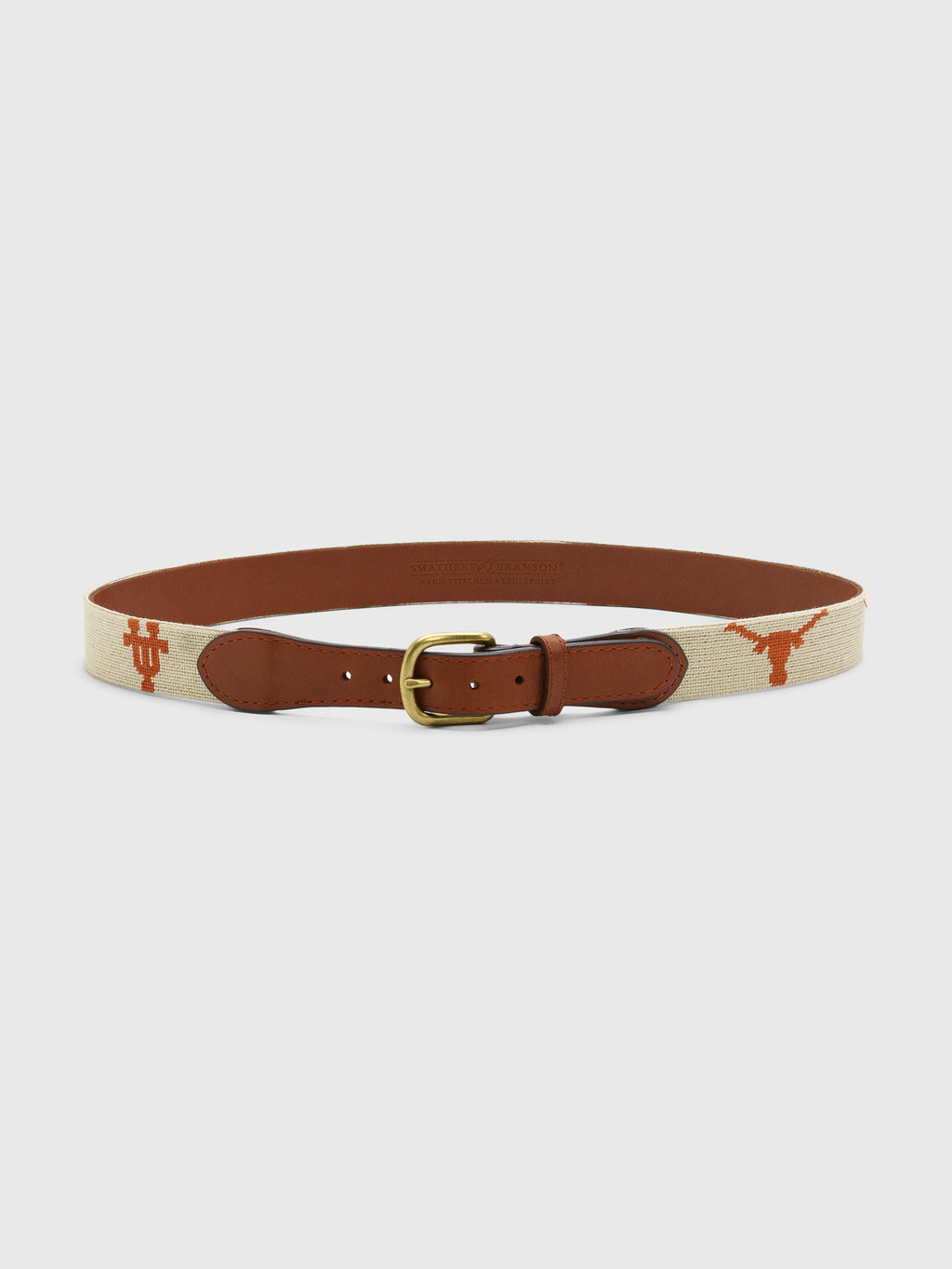 Smathers & Branson Men's University of Texas Needlepoint Belt - Saint Bernard