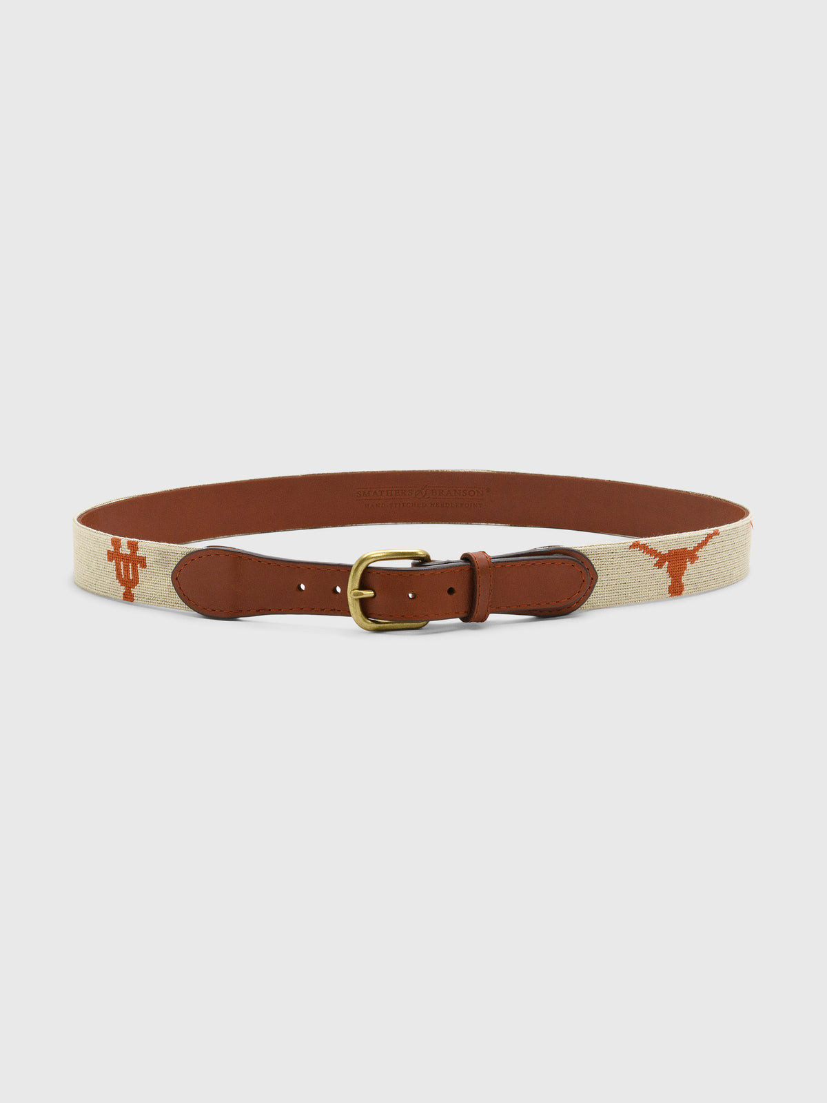 Smathers & Branson Men's University of Texas Needlepoint Belt - Saint Bernard