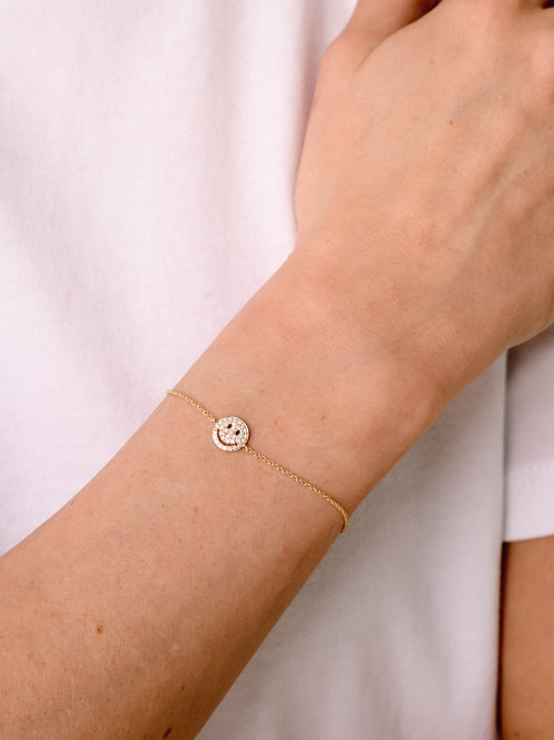 Sydney Evan Pavé Happy Face Bracelet