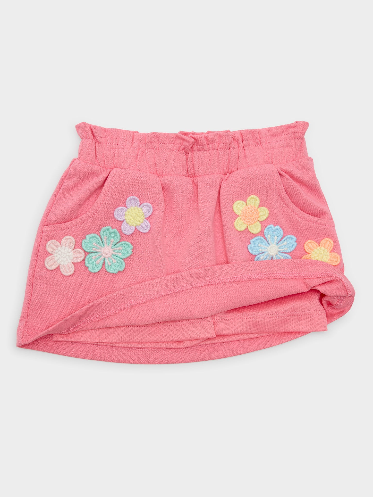 Baby Sara Girls' Flower Trim A-Line Skirt - Saint Bernard