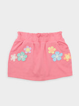 Baby Sara Girls' Flower Trim A-Line Skirt - Saint Bernard